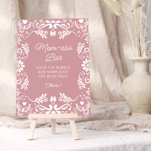 Cielito Lindo Mexican Girl Baby Shower Mom-osa Bar Poster
