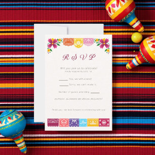 Cielito Lindo Mexican Papel Picado Floral  RSVP Card