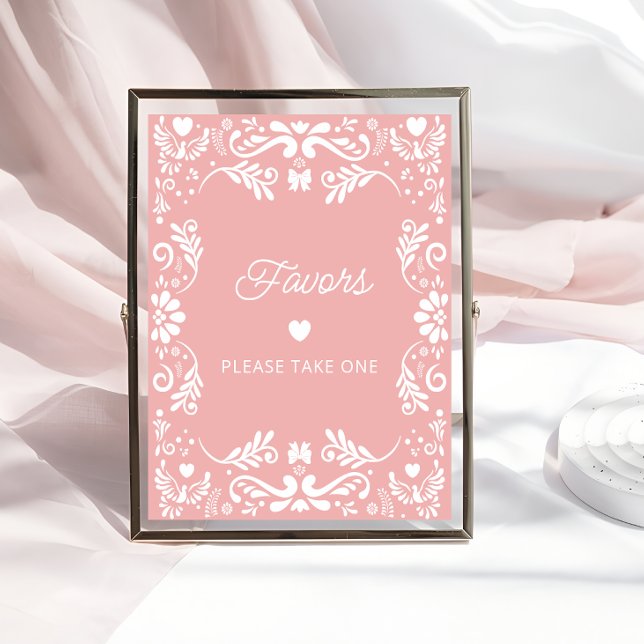 Cielito Lindo Mexican Pink Baby Shower Favours Poster (Creator Uploaded)