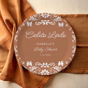 Cielito Lindo Mexican Terracotta Baby Shower Paper Plate