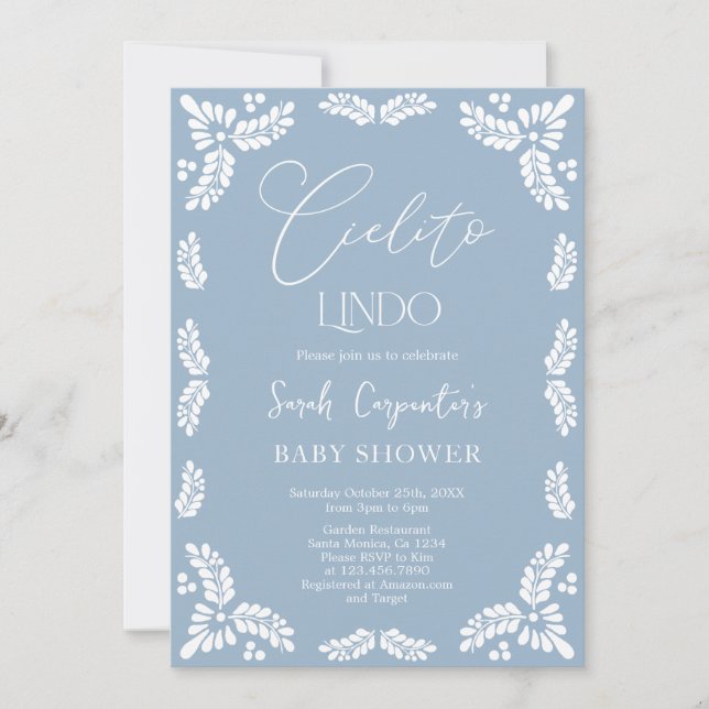Cielito Lindo Papel Picado Baby Shower Boy Invitation (Front)