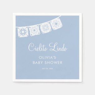 Cielito Lindo Papel Picado Blue Baby Shower Napkin