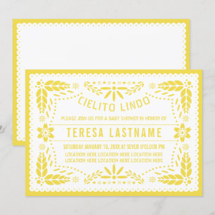 Cielito lindo papel picado Mexican baby shower Invitation