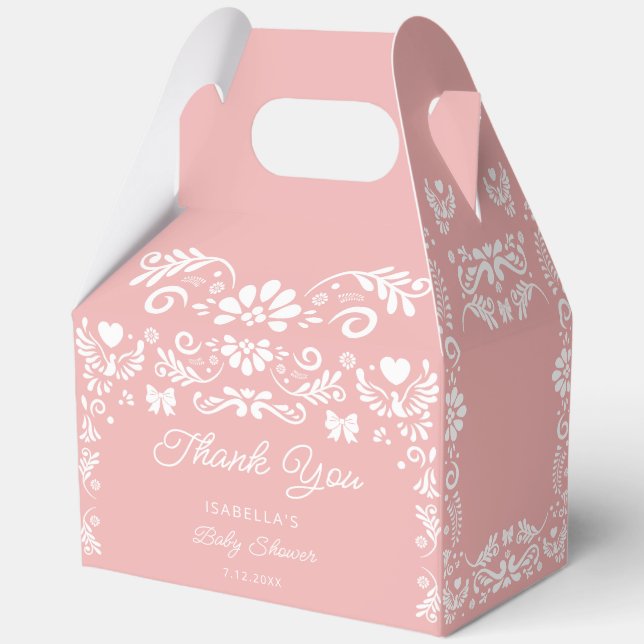 Cielito Lindo Pink Baby Shower Favour Box (Front)