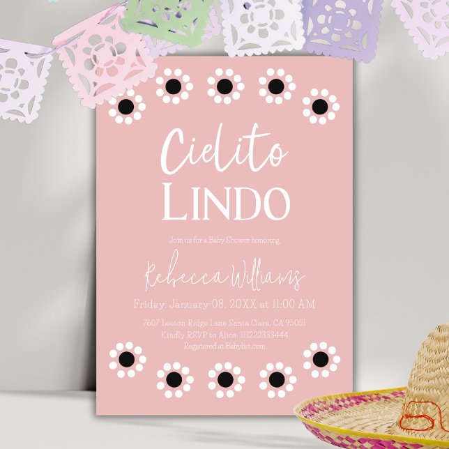 Cielito Lindo Pink Barro Senorita Girl Baby Shower Invitation (Creator Uploaded)