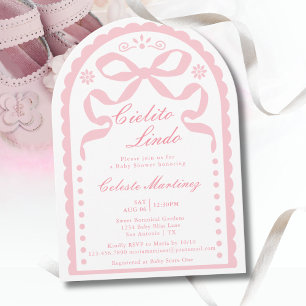 Cielito Lindo Pink Papel Picado Girl Baby Shower Invitation