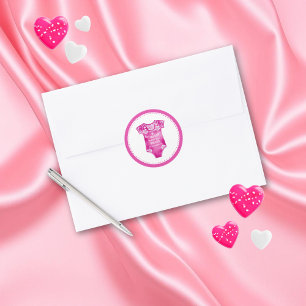 Cielito Lindo pink Thank You girl's baby shower Classic Round Sticker