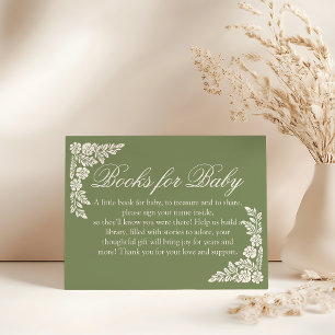 Cielito Lindo sage baby shower Book request Card