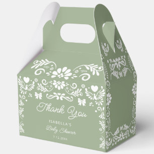 Cielito Lindo Sage Green Baby Shower Favour Box