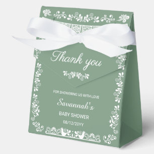 Cielito Lindo Sage Green Baby Shower Favour Box