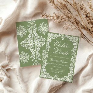 Cielito Lindo Sage green Baby Shower Invitation