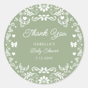 Cielito Lindo Talavera Mexican Baby Show Thank You Classic Round Sticker
