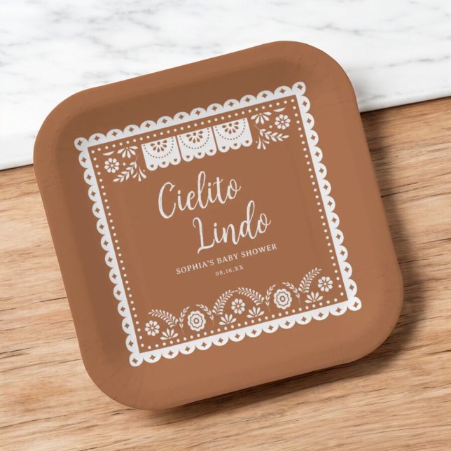 Cielito Lindo Talavera Mexican Baby Shower Paper Plate (Creator Uploaded)