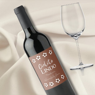 Cielito Lindo Talavera Mexican Fiesta Baby Shower Wine Label