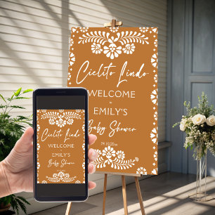 Cielito lindo terracotta baby shower welcome sign