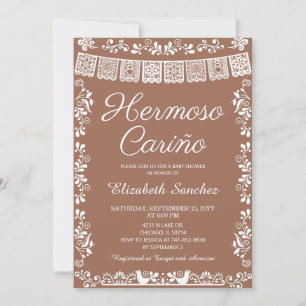 Cielito Lindo Terracotta Hermoso Cariño Baby Showe Invitation
