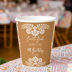 Cielito lindo terracotta Mexican 60th birthday Paper Cups