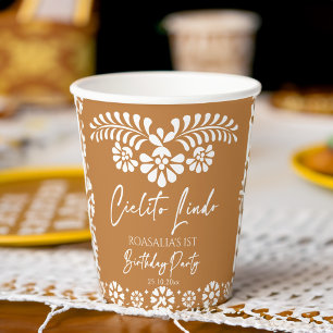 Cielito lindo terracotta Mexican birthday party Paper Cups