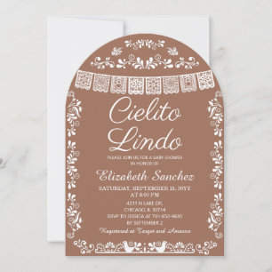 Cielito Lindo Terracotta Papel Picado Baby Shower Invitation