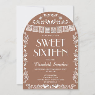 Cielito Lindo Terracotta Sweet Sixteen Birthday Invitation