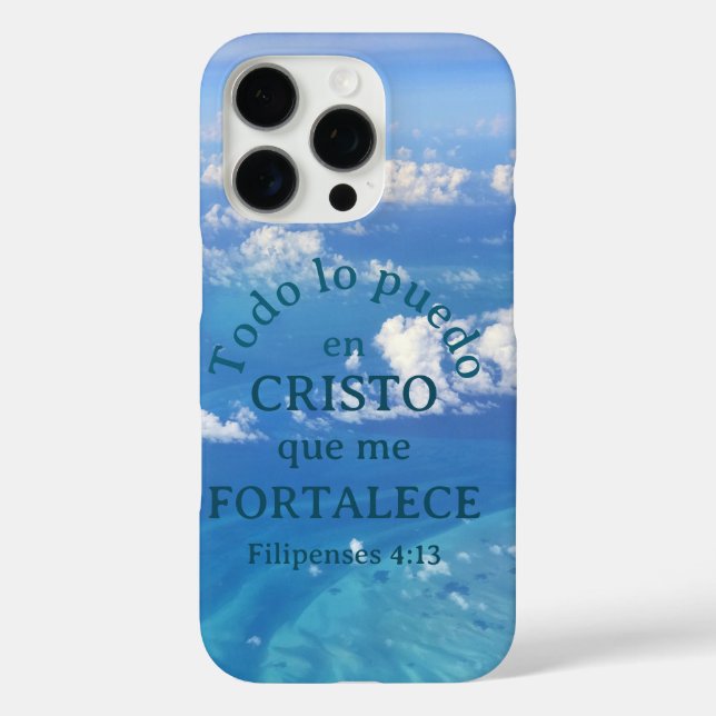 Cielo Azul Cristo Bible Filipenses 4:13 Case-Mate iPhone Case (Back)