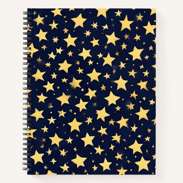Cielo de Estrellas Doradas Notebook (Front)