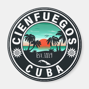 Cienfuegos Cuba Island Retro Sunset Souvenirs 60s Magnet