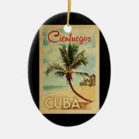 Cienfuegos Cuba Palm Tree Vintage Travel