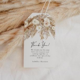 CIERA Bohemian Dry Pampas Grass Thank You Favour Gift Tags