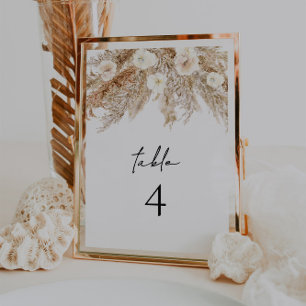 CIERA Bohemian Pampas Beige Desert Table Numbers