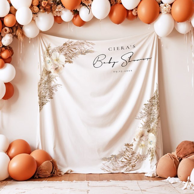 CIERA Bohemian Pampas Grass Baby Shower Tapestry (Creator Uploaded)
