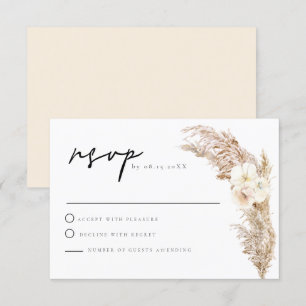 CIERA Boho Dry Pampas Grass RSVP Card