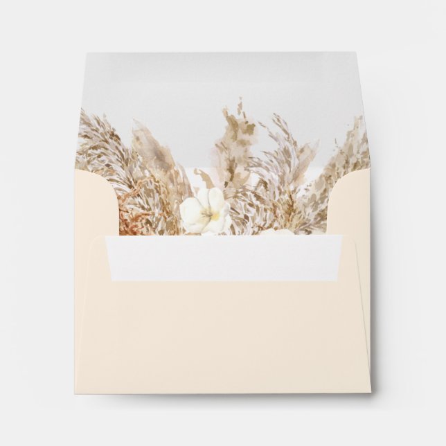 CIERA Creamy Bohemian Pampas Grass Desert RSVP Envelope (Back (Bottom))
