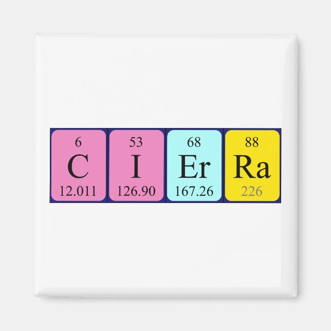 Cierra periodic table name magnet (Front)