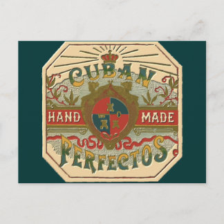 Cigar Ad for Cuban Perfectos Tobacco Label Postcard