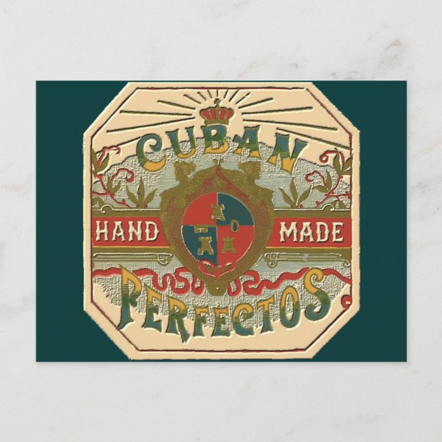 Cigar Ad for Cuban Perfectos Tobacco Label Postcard (Front)