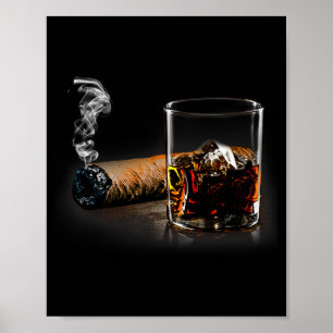 Cigar And Bourbon Great Gift For Cigar Lounge Love Poster