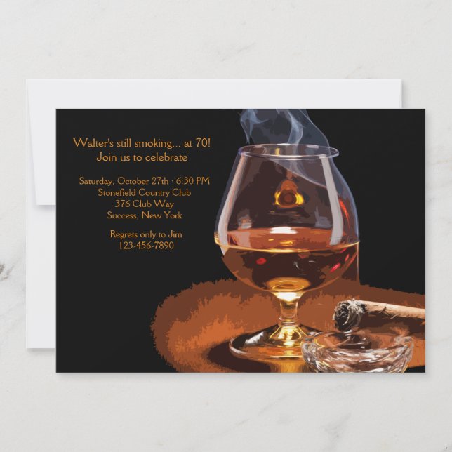 Cigar and Brandy Invitation (Front)