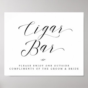 Cigar Bar Calligraphy Script Simple Wedding Sign