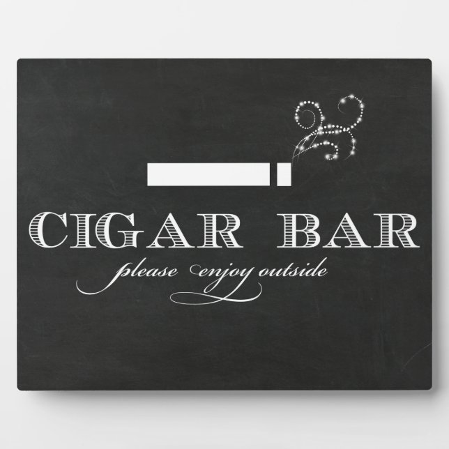 Cigar Bar Sign Table Easel Plaque (Front)