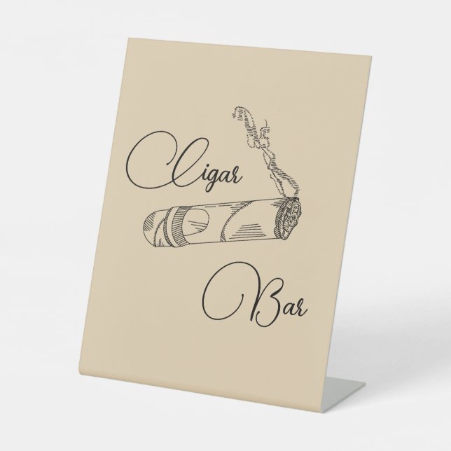 Cigar Bar Standing Signage for Groomsmen Pedestal Sign (Front)