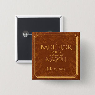 Cigar Bar Theme Bachelor Party 15 Cm Square Badge