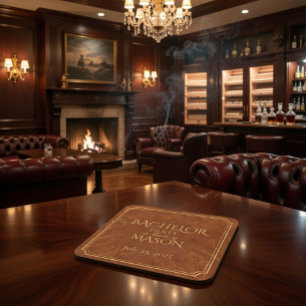 Cigar Bar Theme Bachelor Party Coaster