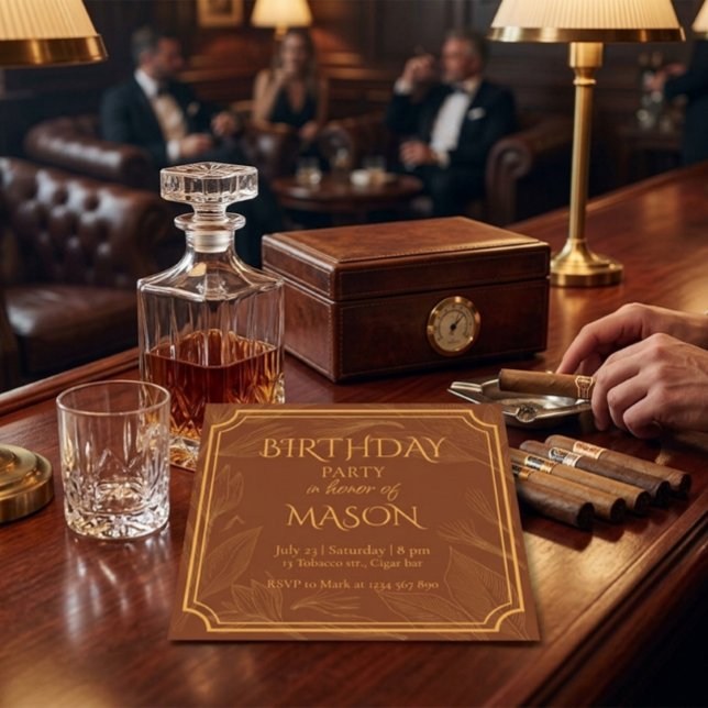 Cigar Bar Theme Bachelor Party Invitation (Creator Uploaded)