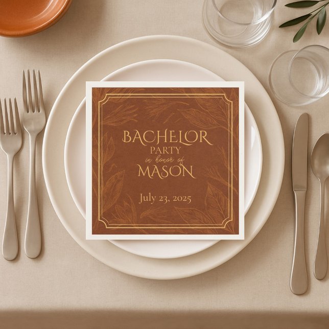 Cigar Bar Theme Bachelor Party Napkin (Creator Uploaded)