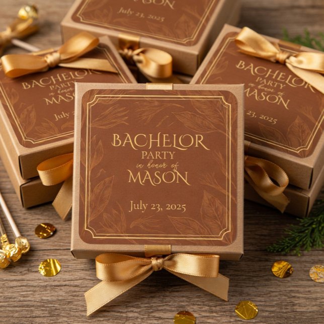 Cigar Bar Theme Bachelor Party Square Sticker (Creator Uploaded)