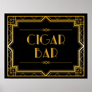Cigar Bar Wedding Sign   Gatsby Art Deco