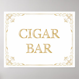 Cigar Bar Wedding Sign   Modern Calligraphy