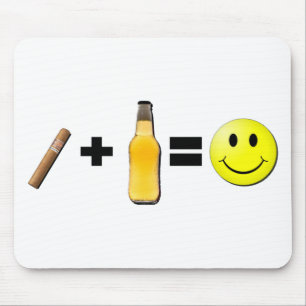 Cigar + Beer = Happiness Mouse Pad