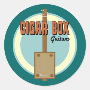 Cigar Box Guitar Classic Round Sticker
